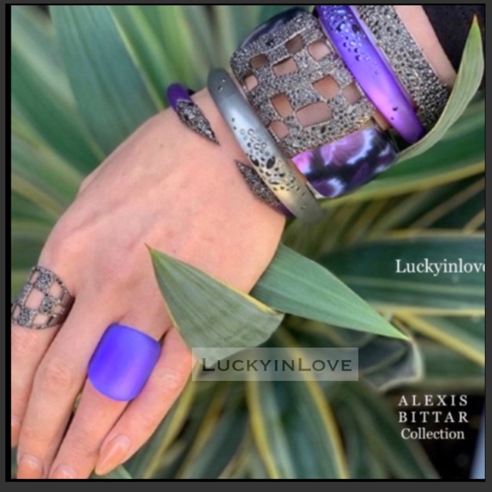 ALEXIS BITTAR • Lucite Block Ring- Purple - Picture 6 of 7